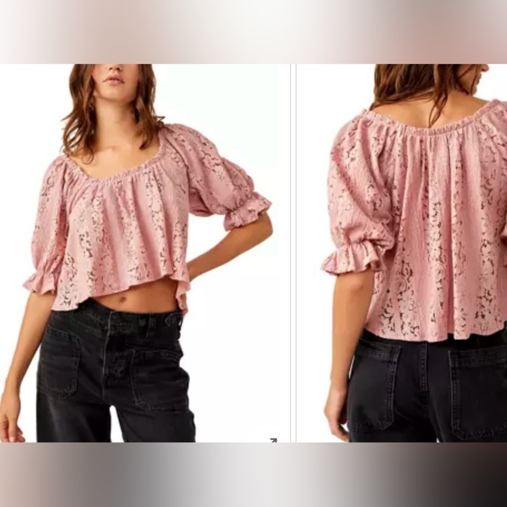 Free People Stacey lace top   
NWOT